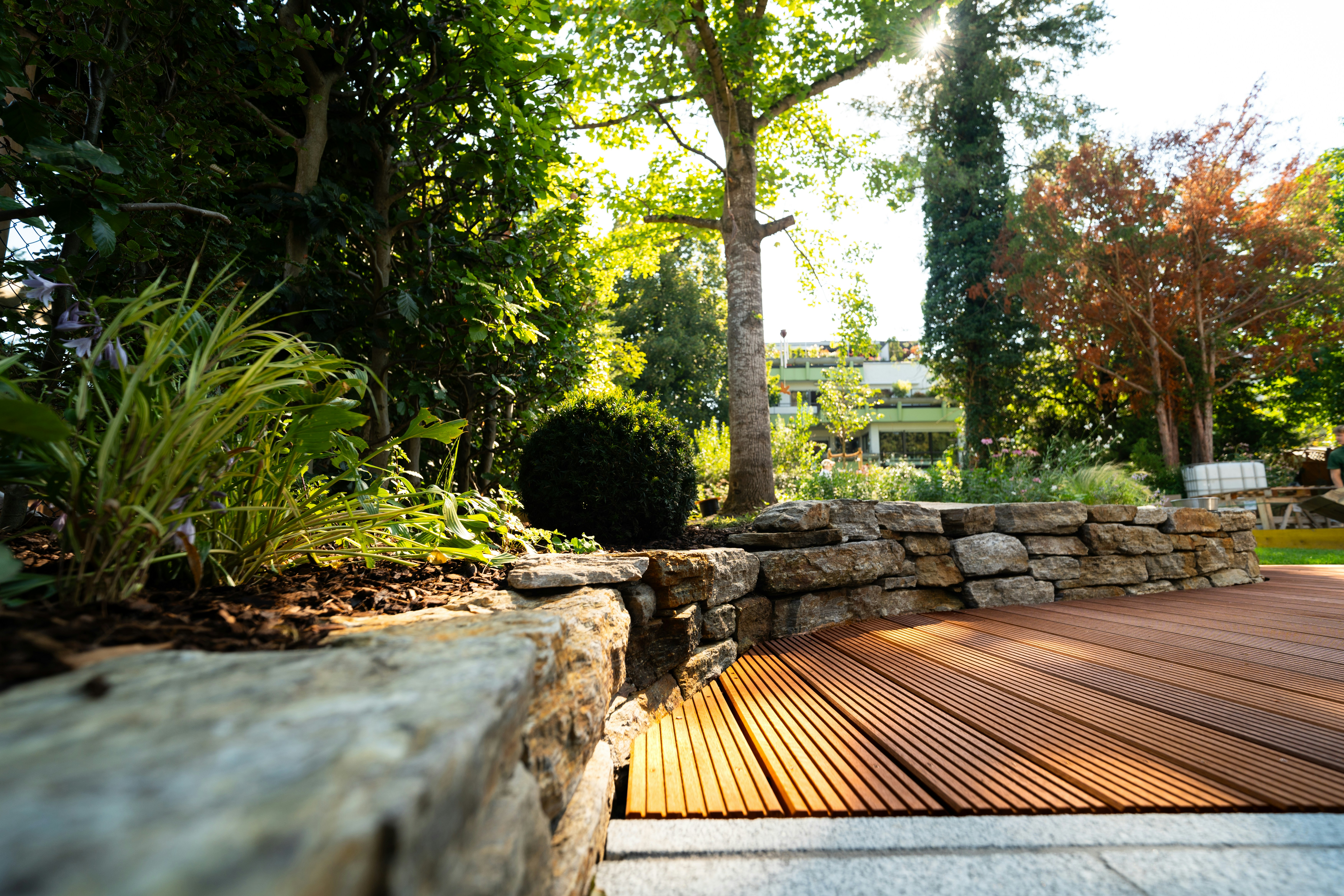 Stone patio and fire pit